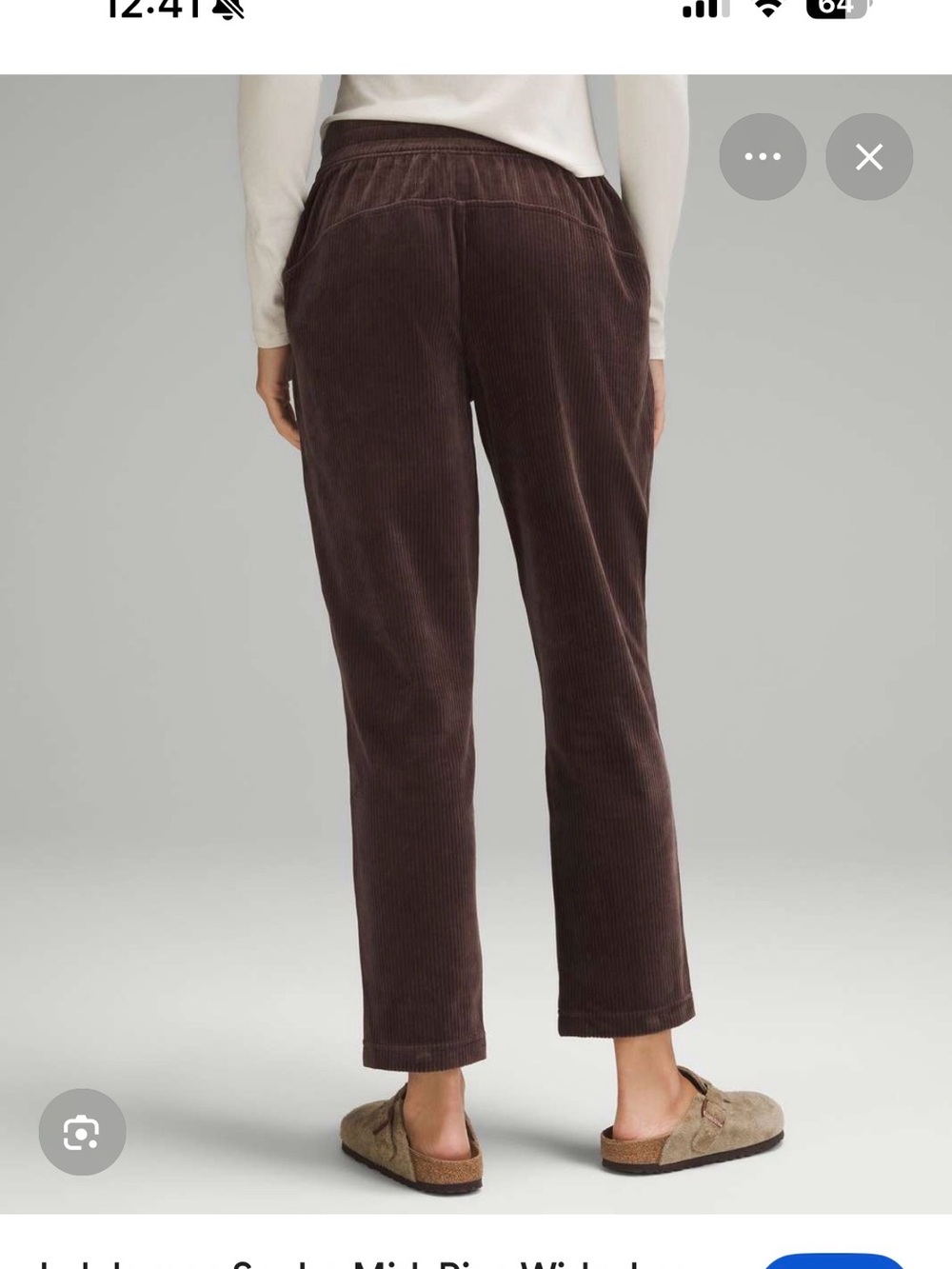Lululemon midrise scuba velvet cord pant